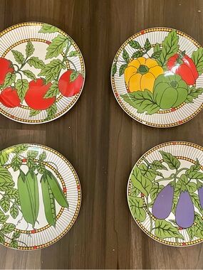 Decorative Vegetable Ceramic Plate Set of 4- Bernarda Portugal